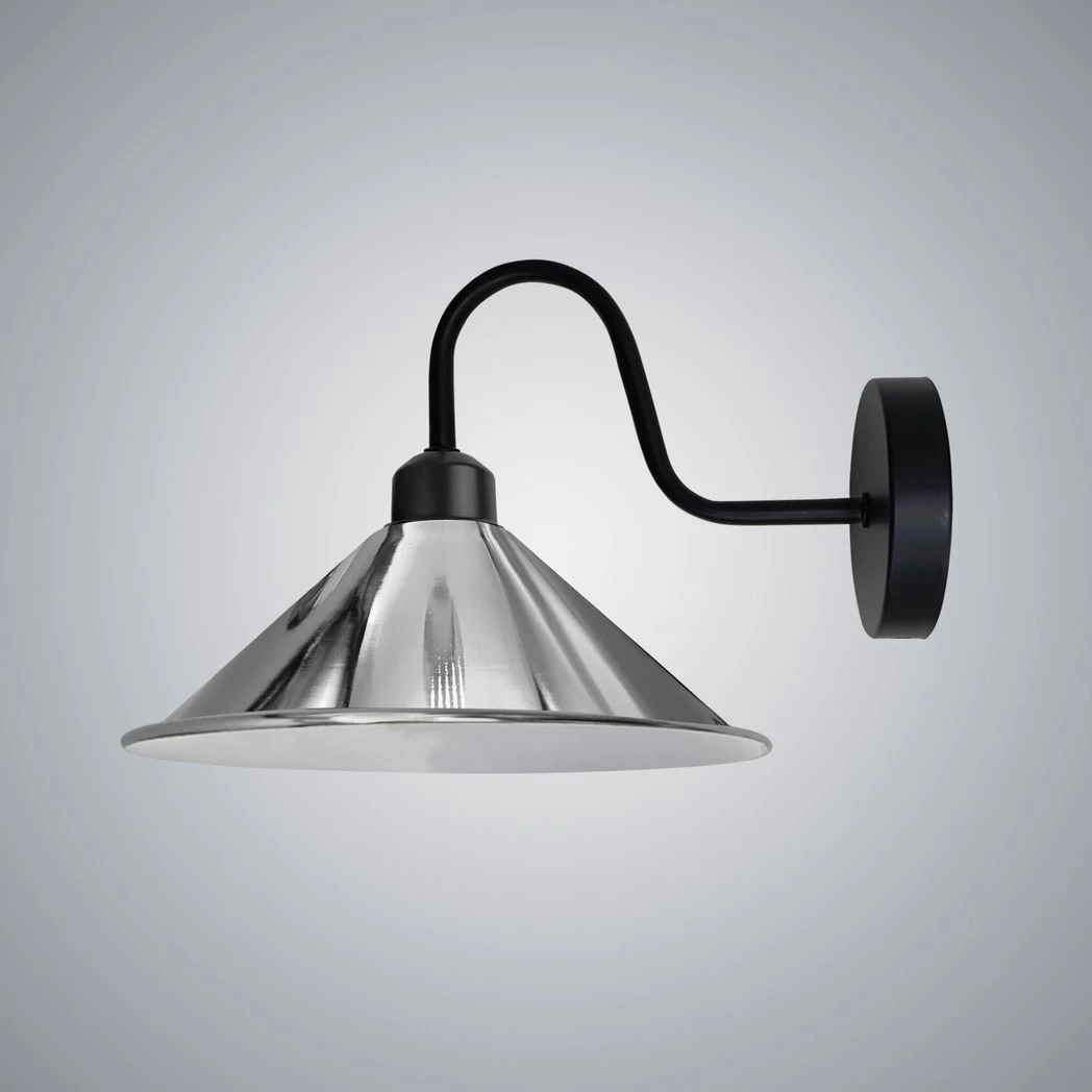 Un-branded Chrome Wall Light Cone Shade Swan Neck Hallway Decor - Wall Lights
