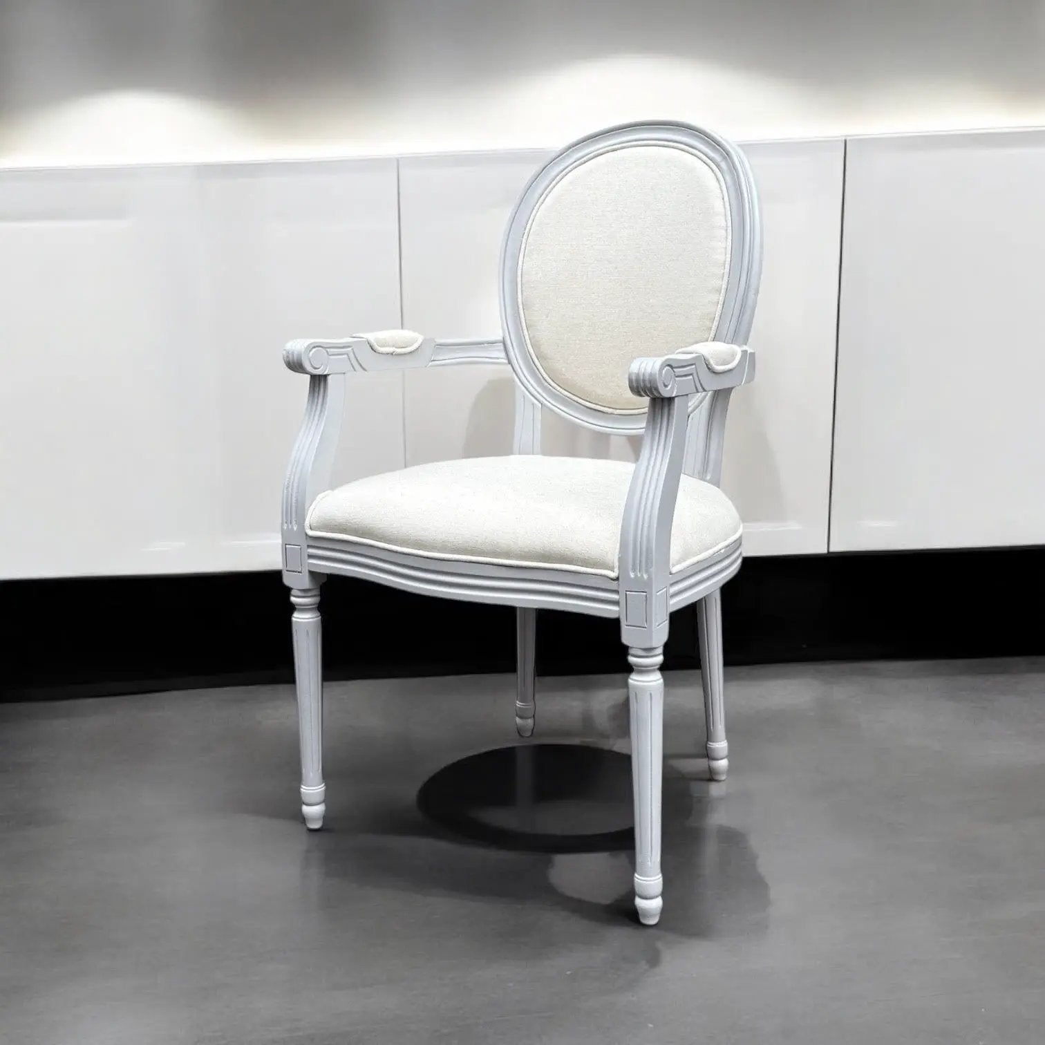 MSL 94CM LINEN FABRIC LOUIS CHAIR - Dining Chairs