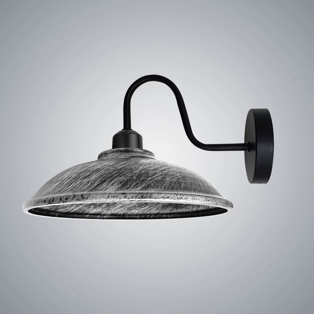 Brushed Silver Wall Sconce 12Inch Hemispheric Shade Hallways by Un-branded