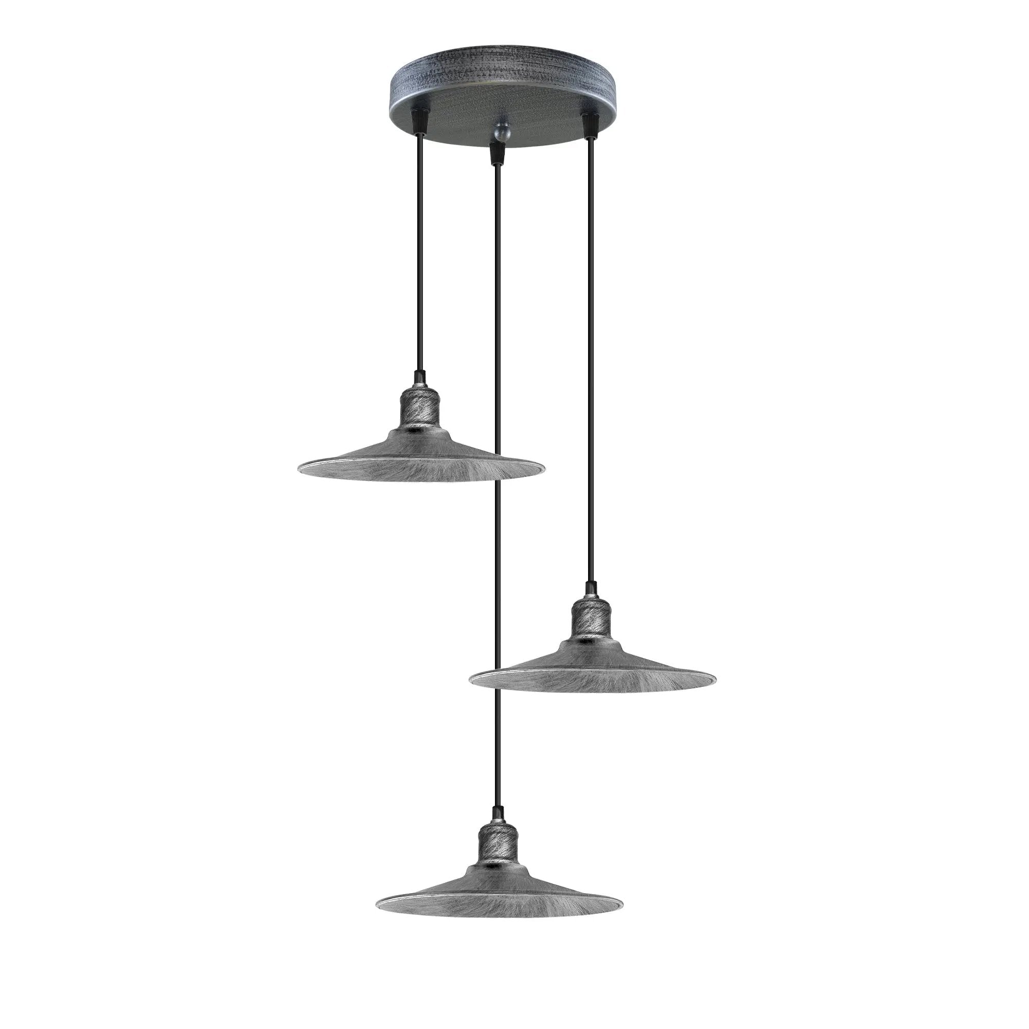 LEDSONE 3 Head Round Base Vintage Ceiling Pendant Light Shade Hanging Lamp - Pendant Lights