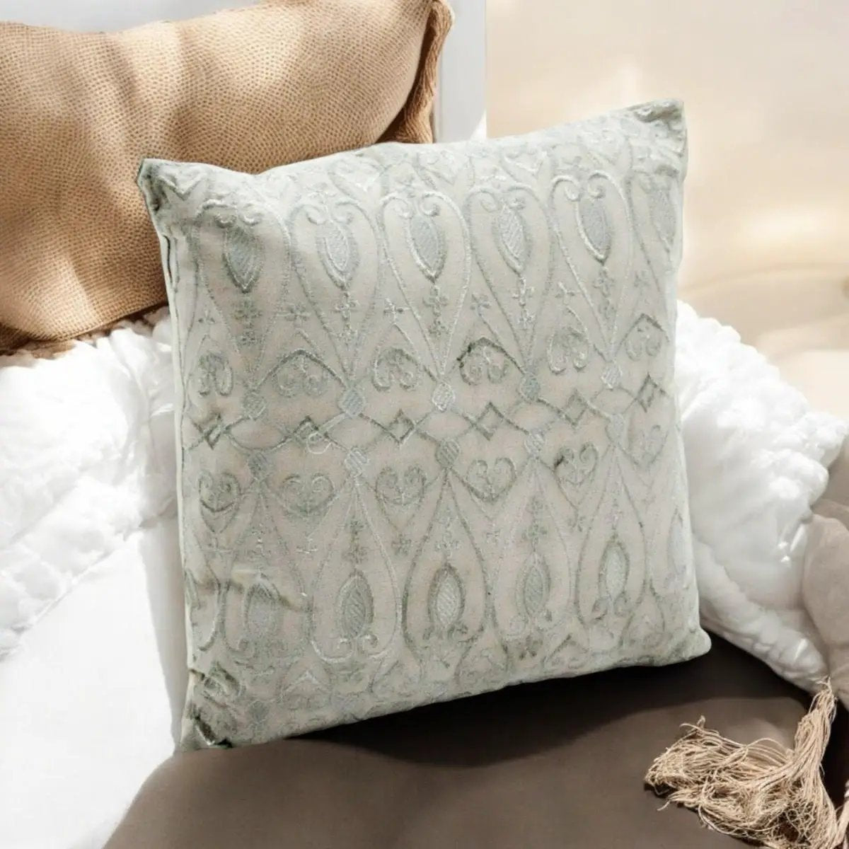 Luxury Stone Washed Green Cushion Cover, 40 x 40 cm – Elegant Home Décor Cushion - from MSL