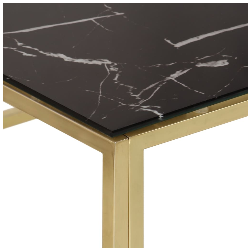 VidaXL Coffee Table Gold Stainless Steel Tempered Glass For Living Room Decor Modern by vidaXL