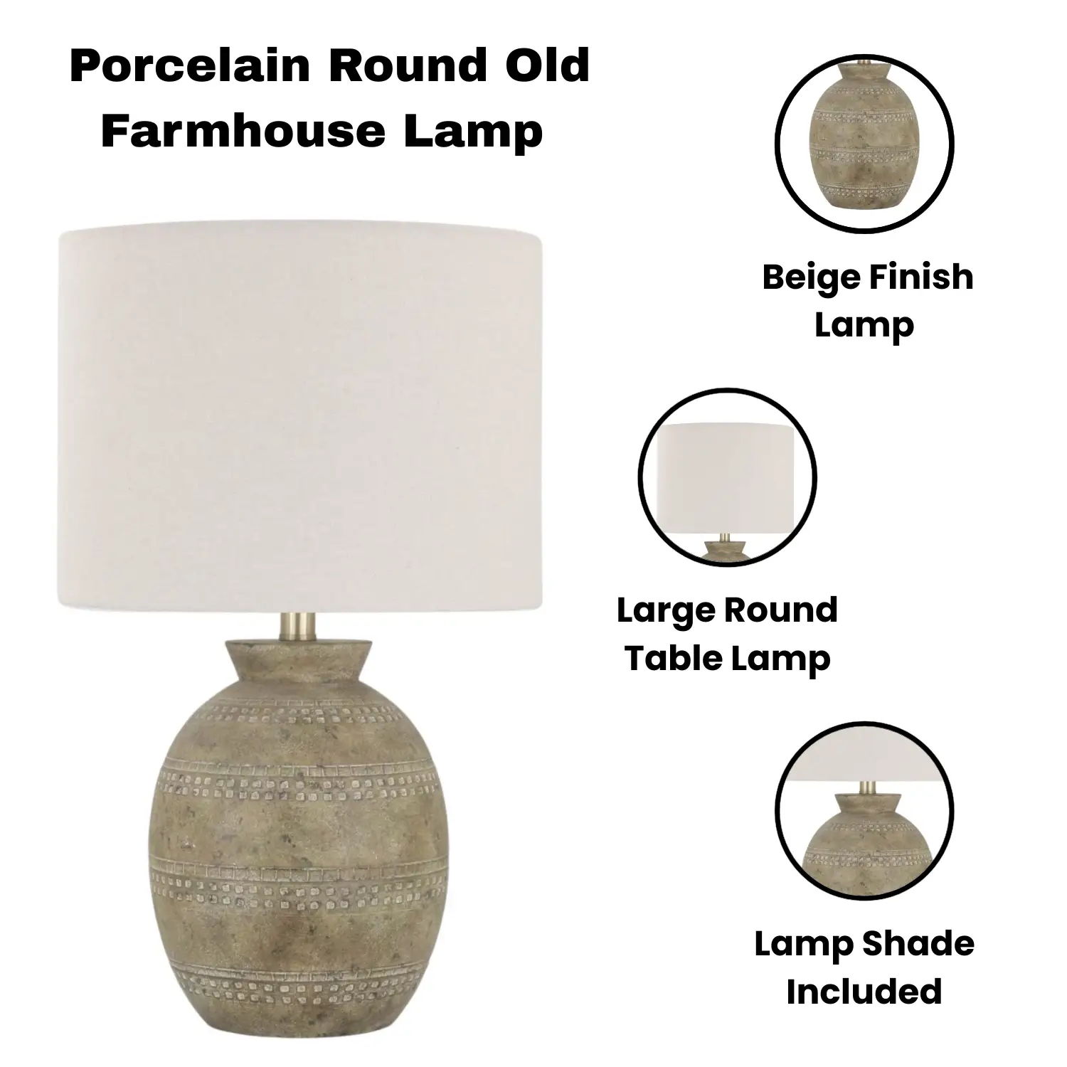MSL 55CM CERAMIC TABLE LAMP - Lamp