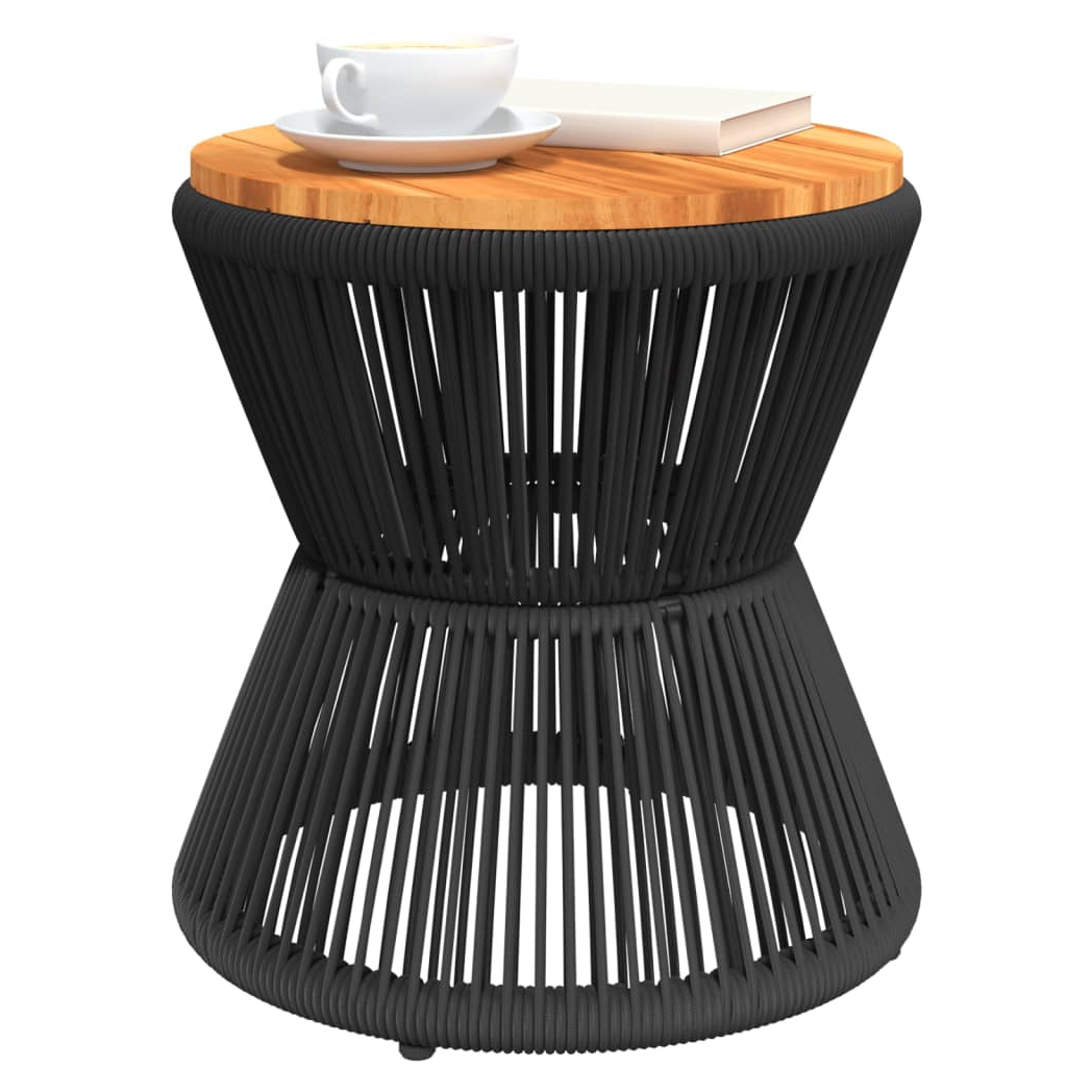 VidaXL Coffee Table Wire Base Black Ø45x44 cm Solid Acacia Wood Living Room Decor by vidaXL