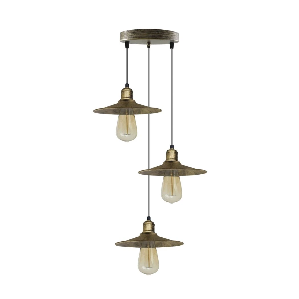 Brushed Brass Pendant Light 22cm Four Head Home by LEDSONE
