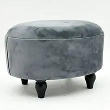 MSL RED VELVET OVAL FOOTSTOOL - Footstool