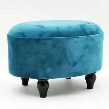 MSL BLUE VELVET OVAL FOOTSTOOL - Footstool