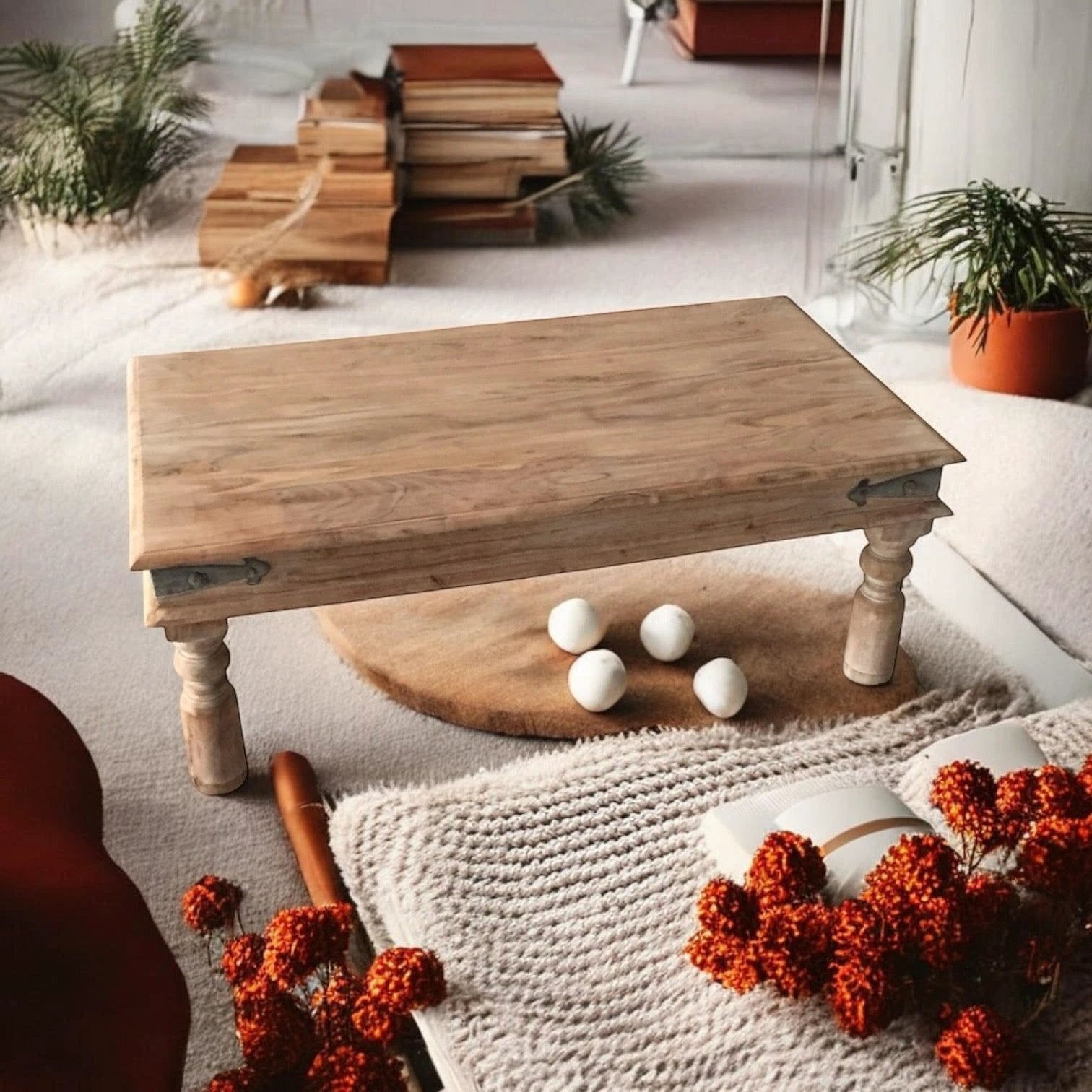 Solid Wood Coffee Table 110cm Durable Living Room by MSL