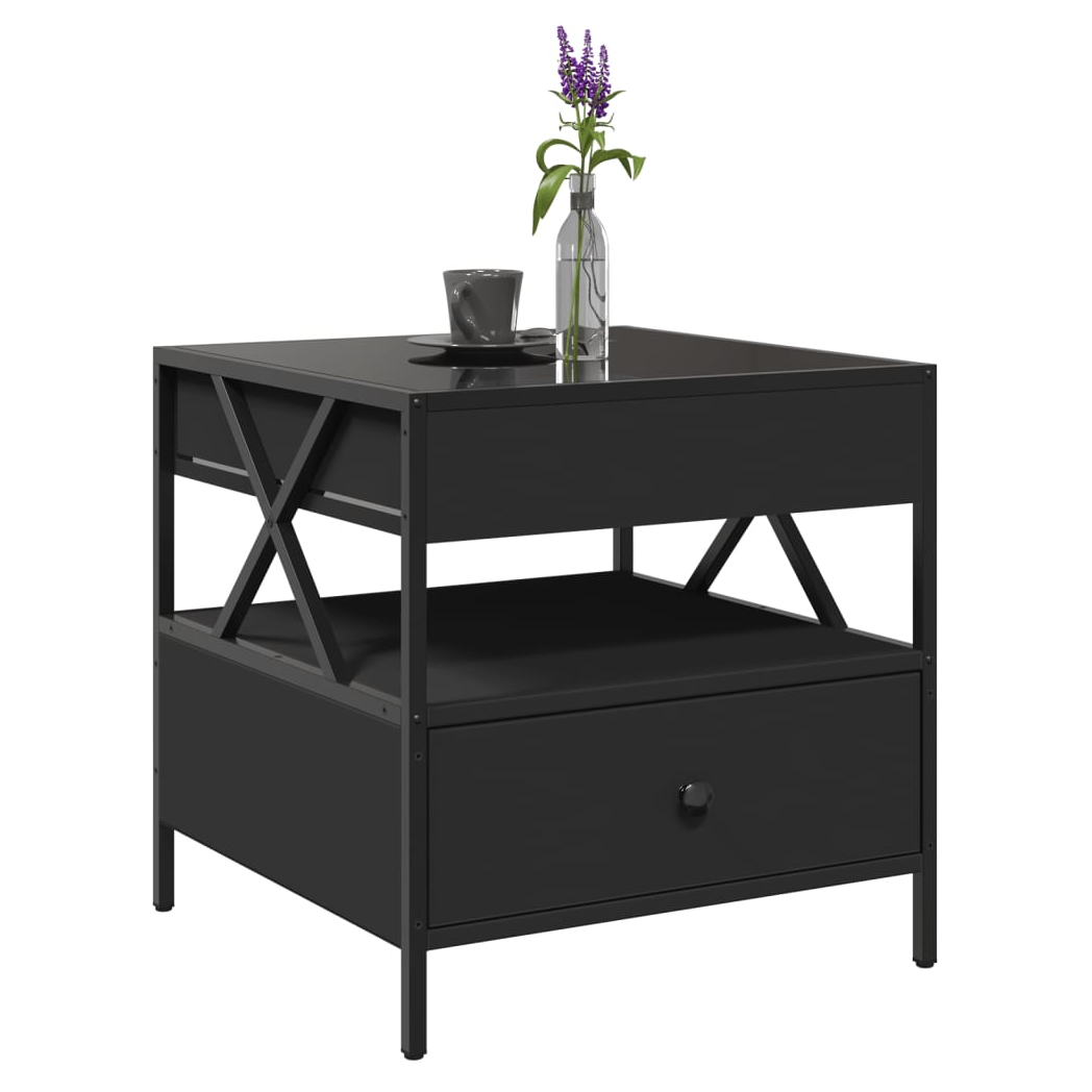 VidaXL Infinity LED Coffee Table 50x50x51 cm Black For Modern Living Room Decor by vidaXL