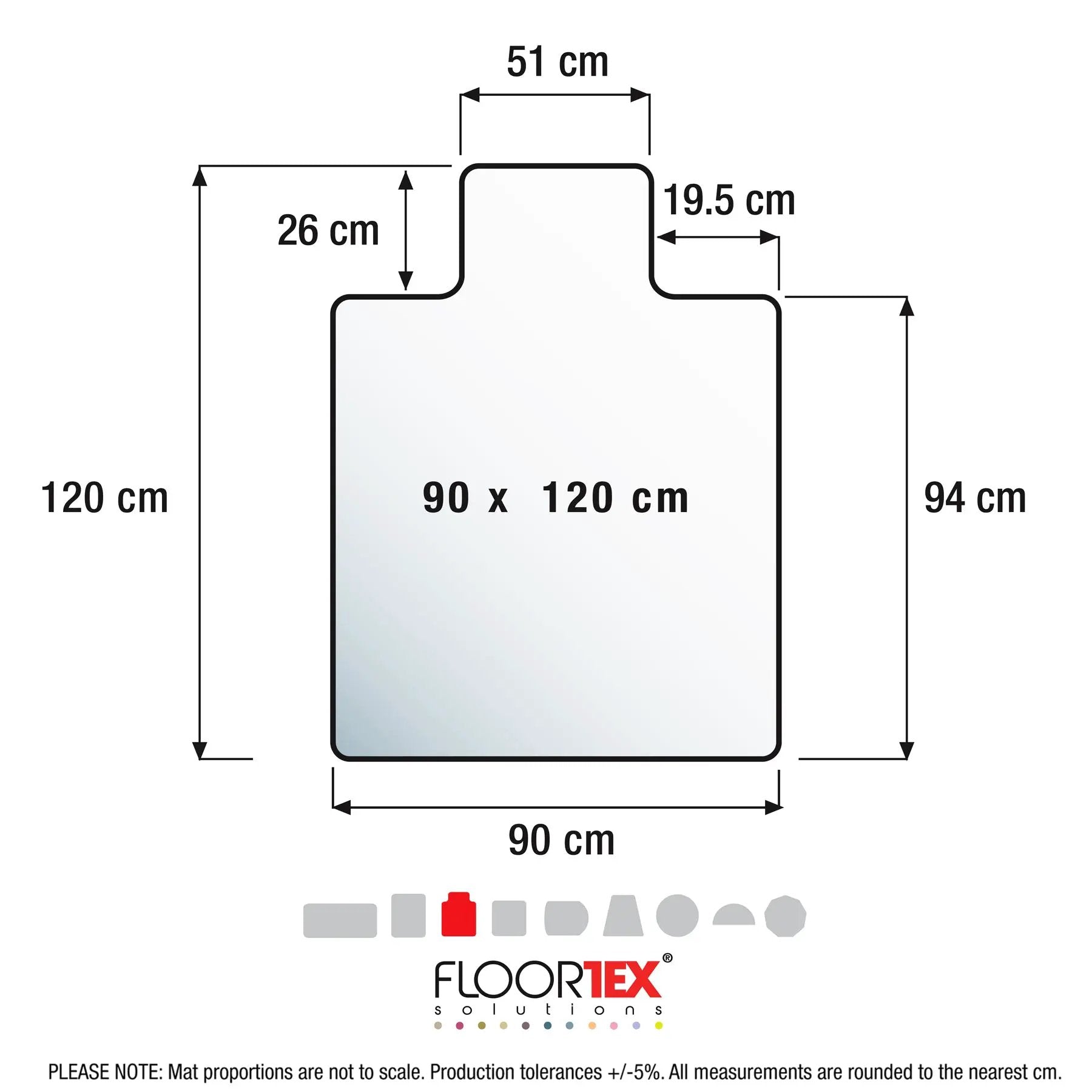 Floortex Advantagemat® Vinyl Lipped Chair Mat for Carpets up to 6mm - 90 x 120cm - Office Mats
