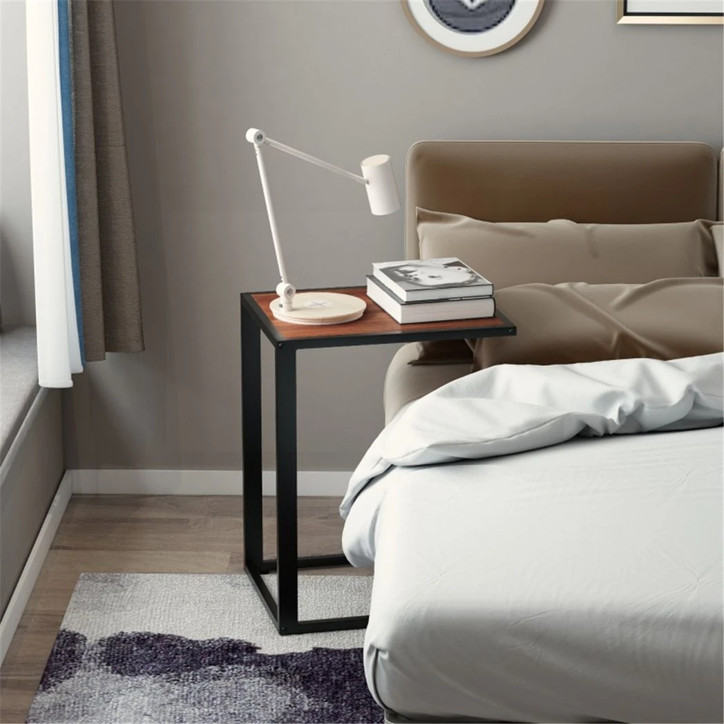 N/A Premium C Shaped Side Table With Wood Top And Steel Frame Compact Size Under Sofa Clearance For Sofa Or Living Room - Coffee Table