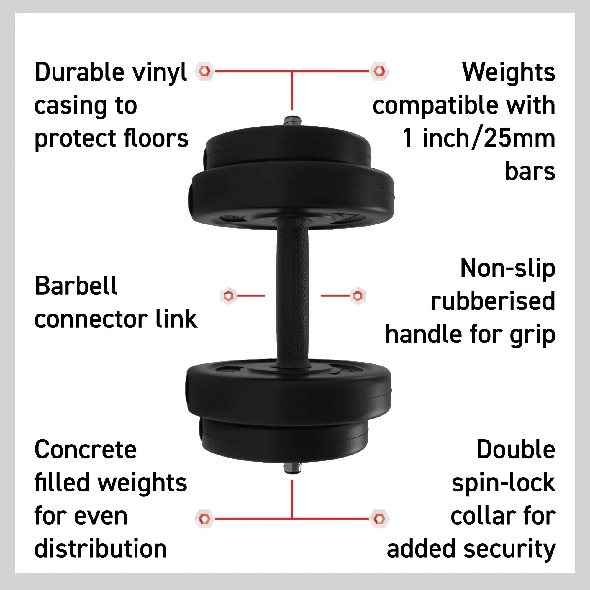 Monster Shop Body Revolution Vinyl Adjustable Dumbbell Set (10kg - 50kg) -