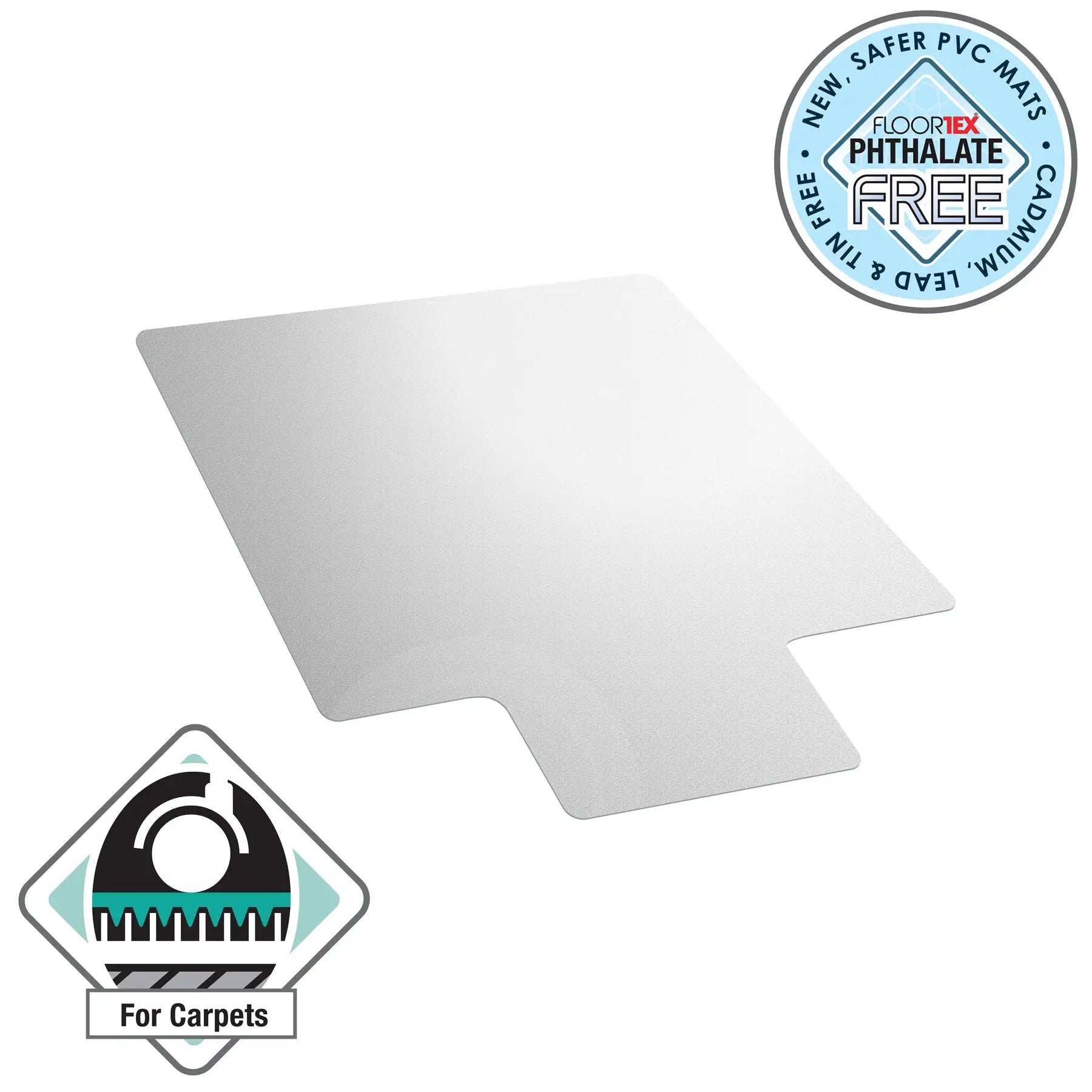 Floortex Advantagemat® Vinyl Lipped Chair Mat for Carpets up to 6mm - 90 x 120cm - Office Mats