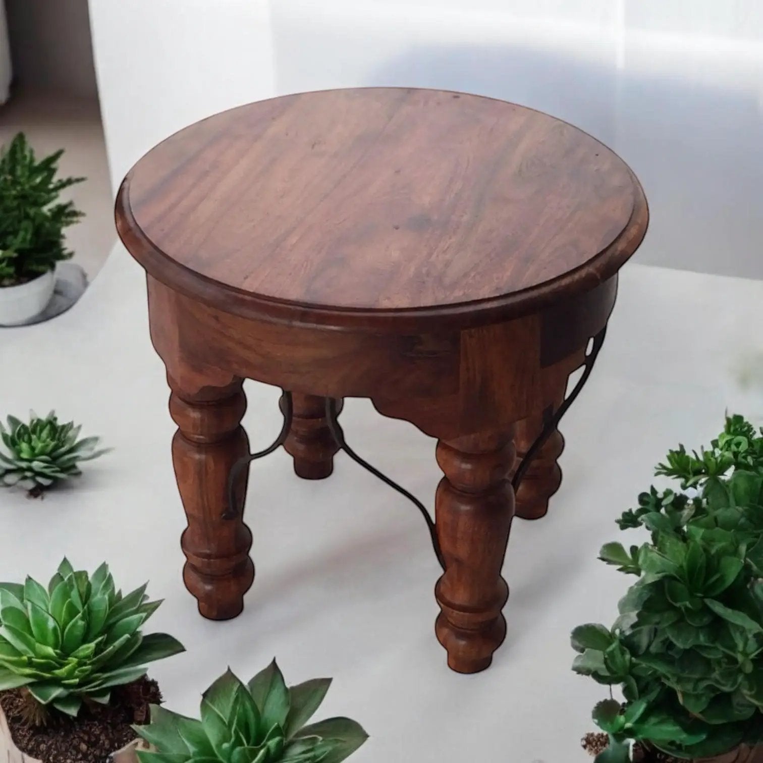 MSL 60CM WOODEN ROUND TABLE - Console Table