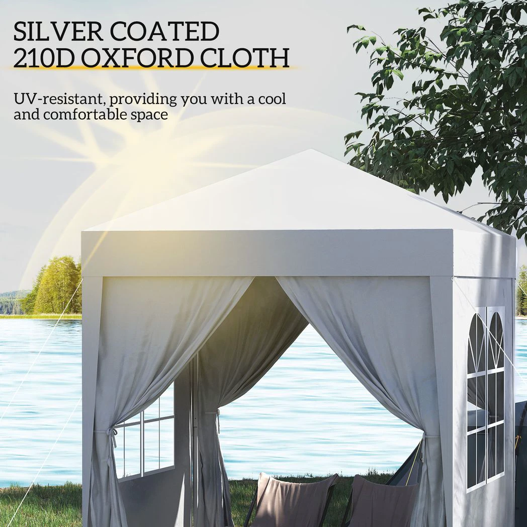 Outsunny 2x2m Garden Pop Up Gazebo Marquee Party Tent Wedding Awning Canopy - Gazebos