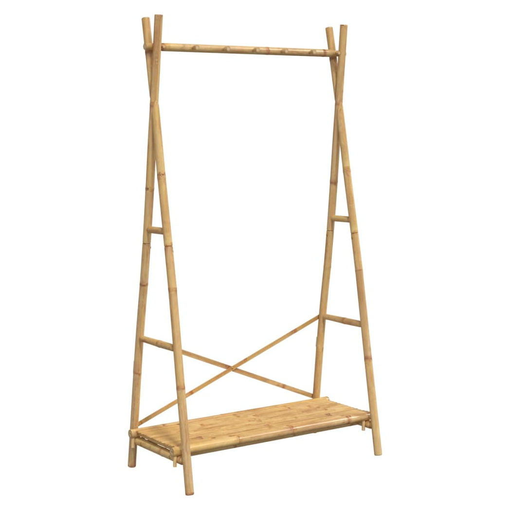 VidaXL Clothes Rack With Shelf 102x50x190 Cm Bamboo Durable Storage For Closet Organization by vidaXL