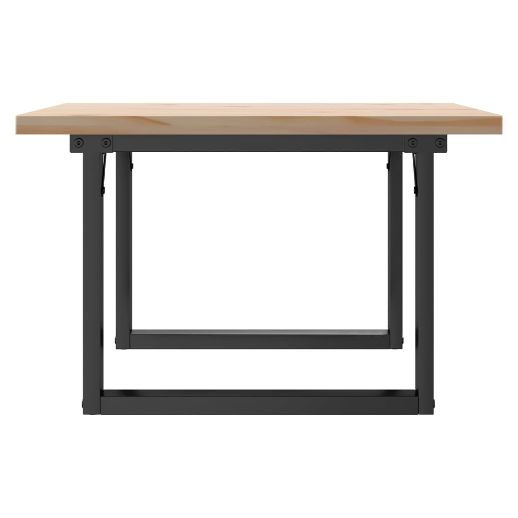 VidaXL Coffee Table O Frame 70x70x40.5 Cm Solid Pine Wood And Cast Iron For Living Room by vidaXL