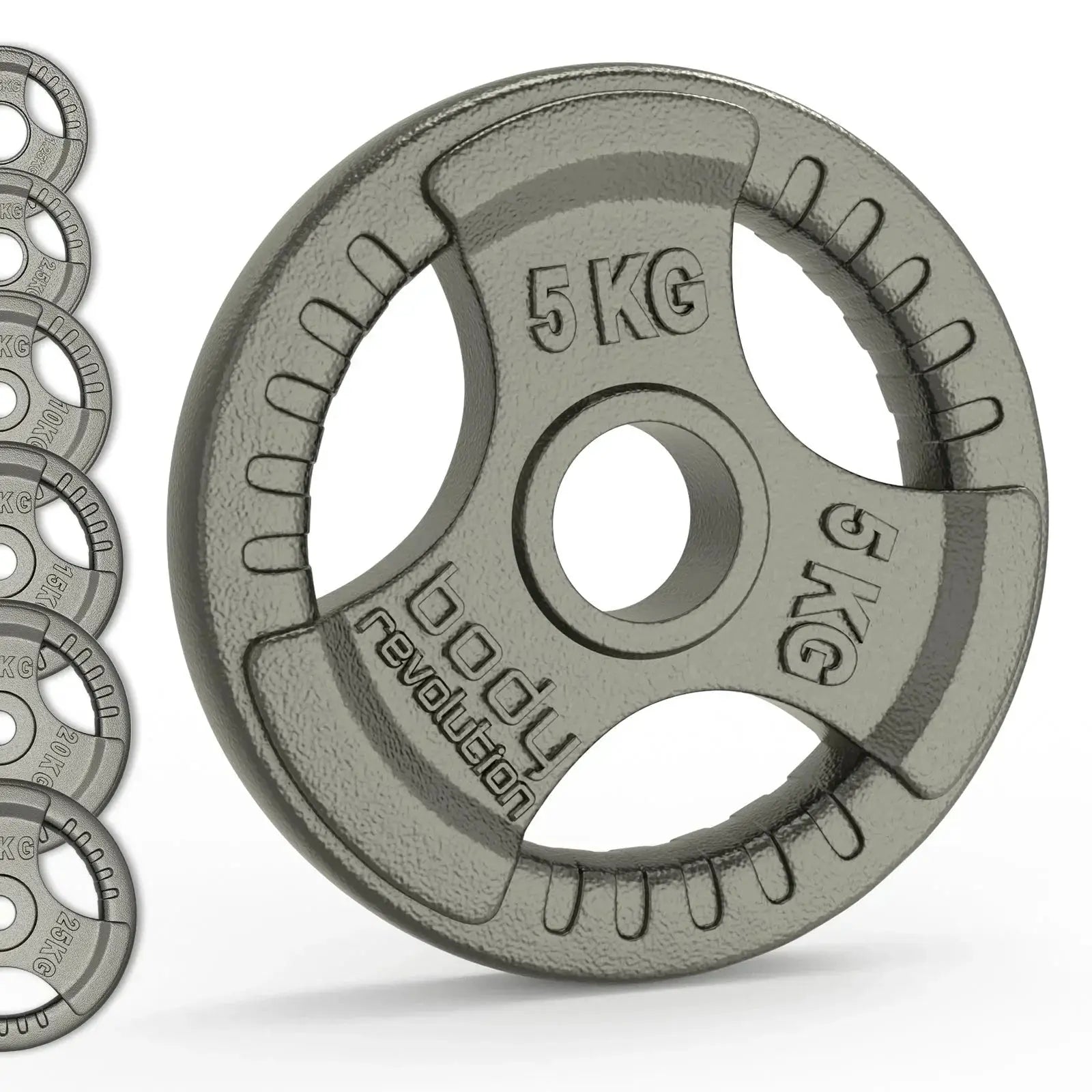 Monster Shop Olympic Tri Grip Cast Iron Weight Plates - Pairs & Sets -