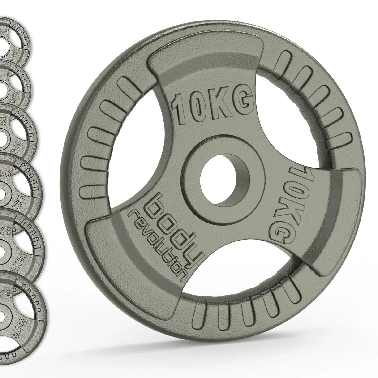 Monster Shop Olympic Tri Grip Cast Iron Weight Plates - Pairs & Sets -