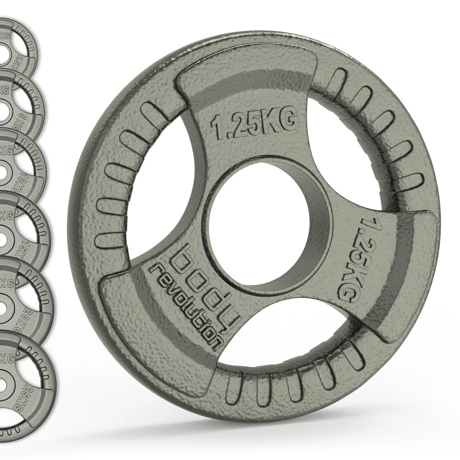 Olympic Tri Grip Cast Iron Weight Plates - Pairs & Sets by Monster Shop