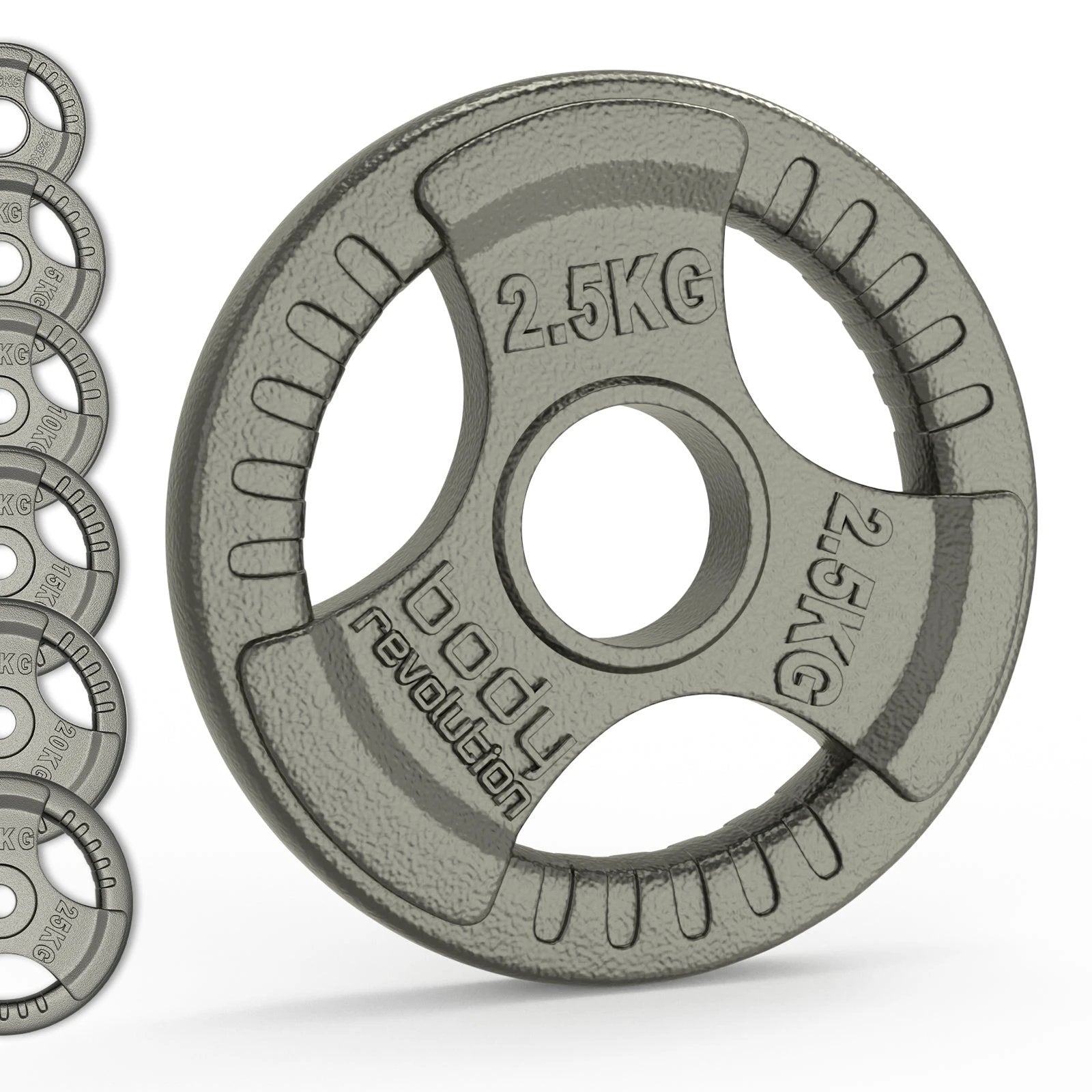 Olympic Tri Grip Cast Iron Weight Plates - Pairs & Sets by Monster Shop