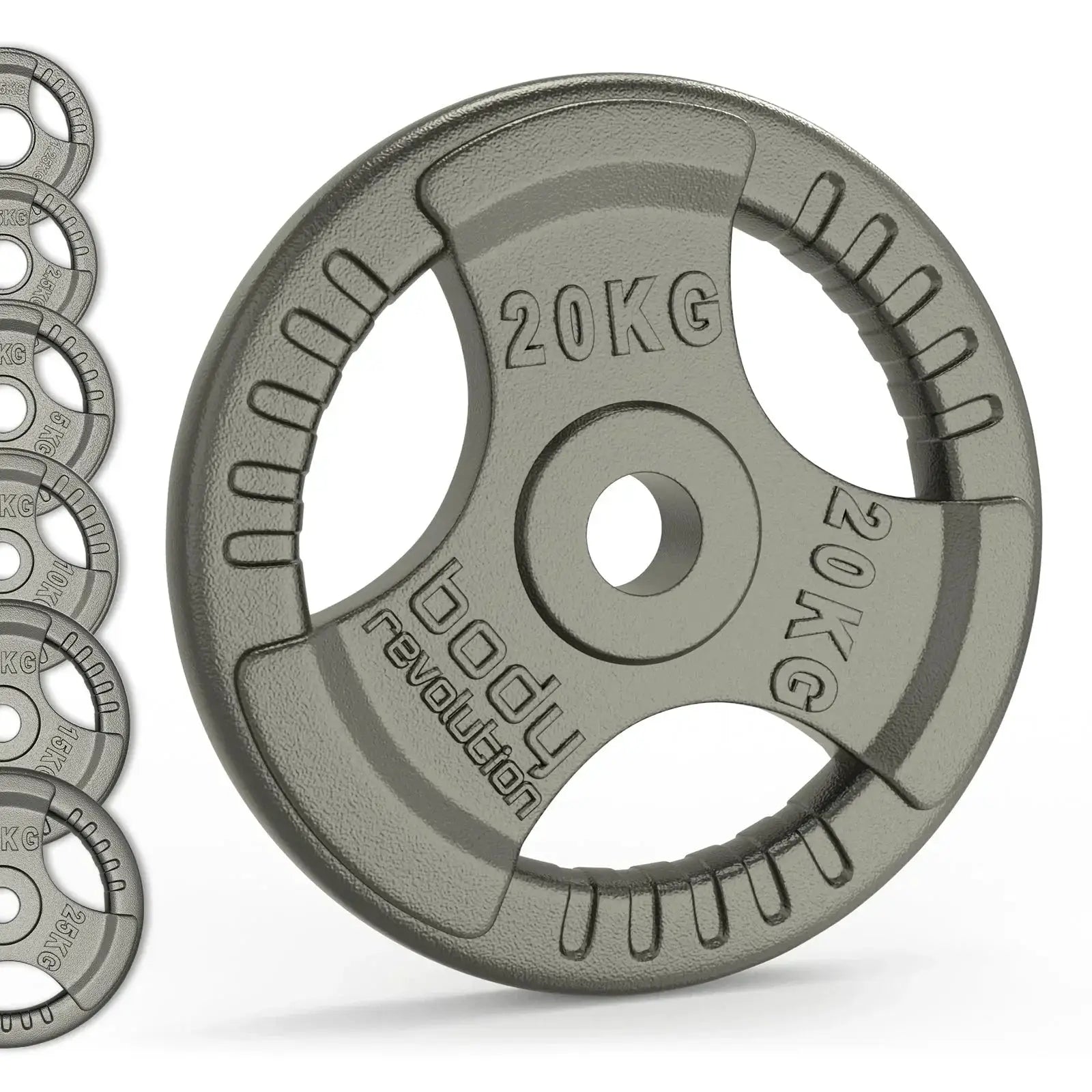 Monster Shop Olympic Tri Grip Cast Iron Weight Plates - Pairs & Sets -