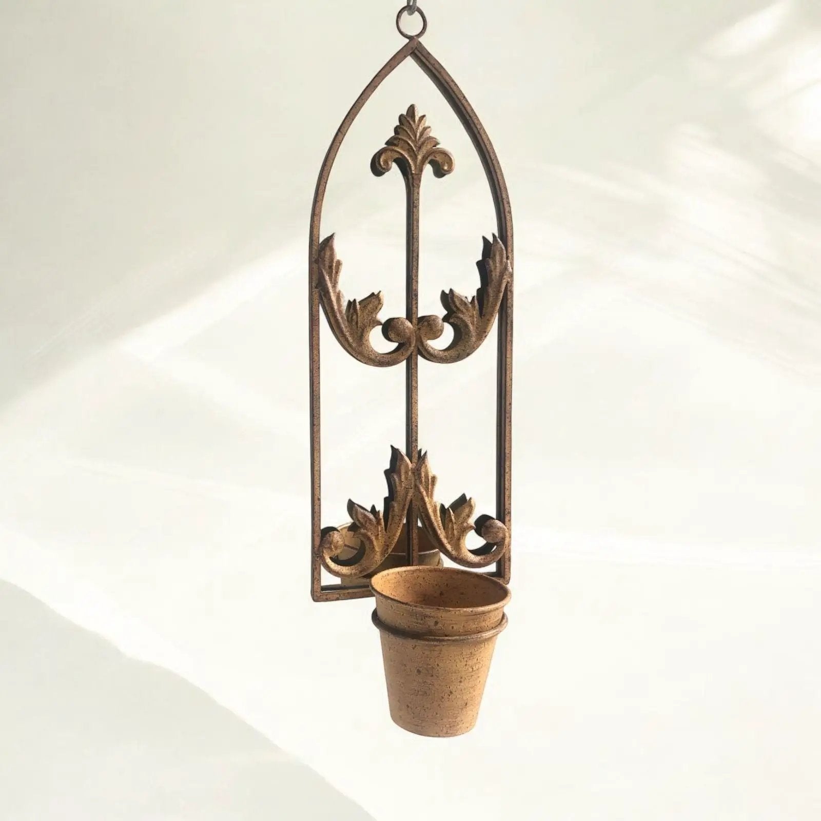 MSL 60cm RUSTY WALL MIRROR WITH SINGLE PLANTER - Planters