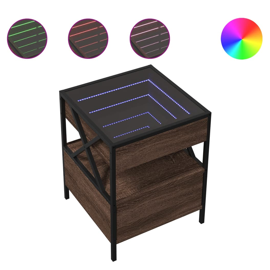 vidaXL vidaXL Coffee Table 40x40x51 Cm Infinity LED Mirror for Modern Living Room Decor - Coffee Table