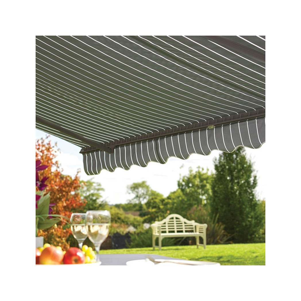 Greenhurst Greenhurst 2.5m Berkeley Awning Grey Stripe Patio - Cover