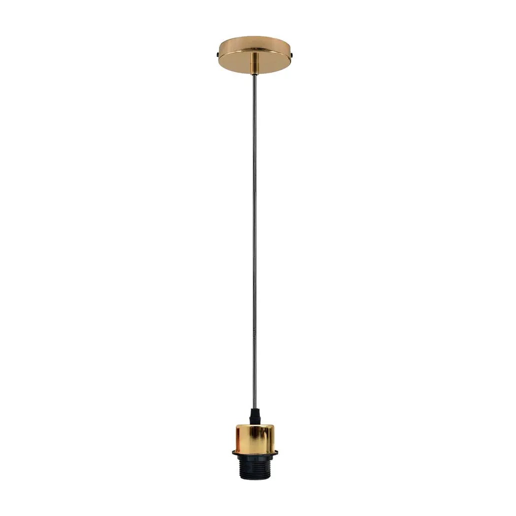 LEDSONE Industrial French Gold Pendant Light Fitting, Lampshade Addable E27 Lamp Holder UK Holder Fitting Set With PVC Cable. - Pendant Lights