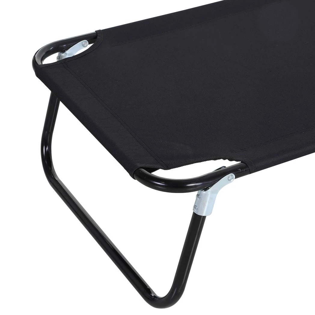 Portable Folding Sun Lounger 4-Position Adjustable Backrest Relaxer Recliner by Outsunny