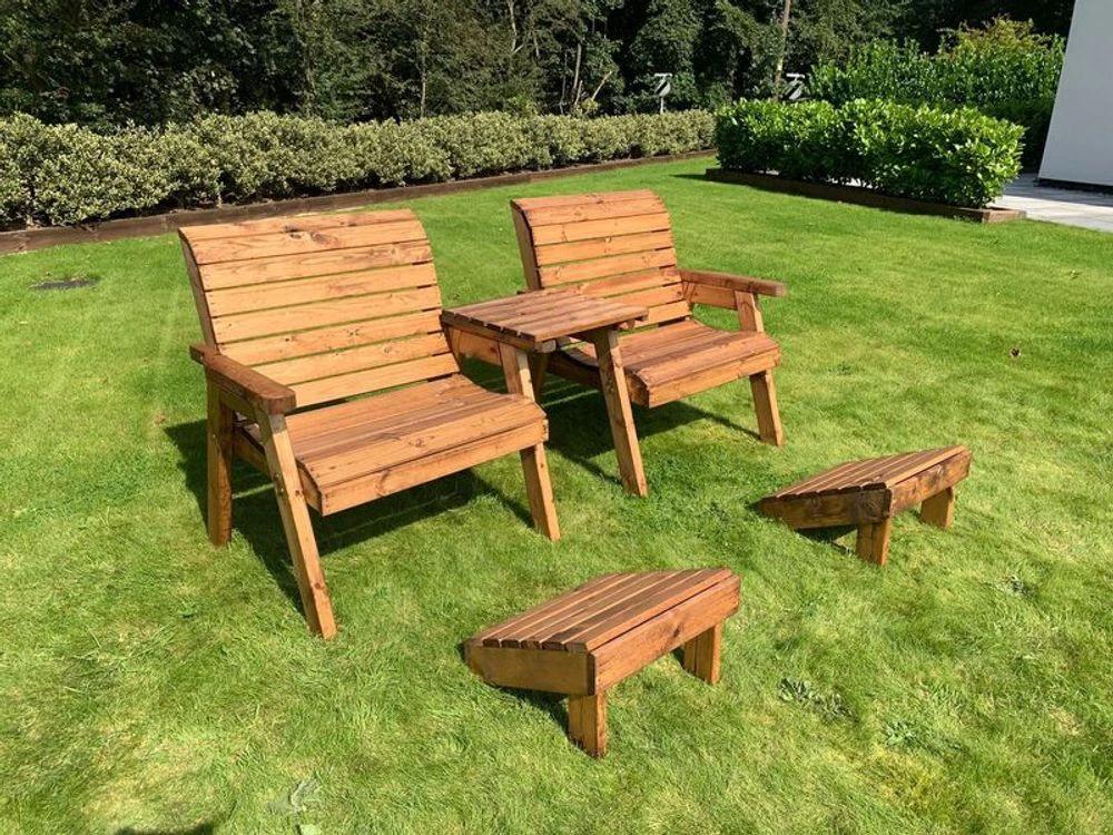 Grand Twin Garden Set With Footstools by Charles Taylor Trading