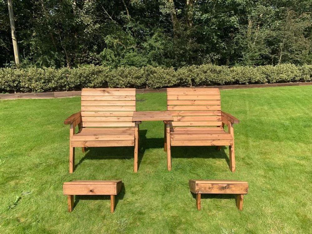Grand Twin Garden Set With Footstools by Charles Taylor Trading