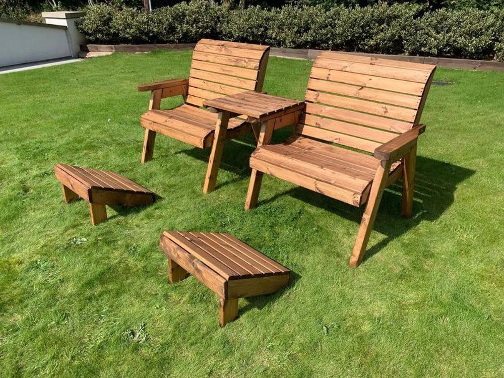 Grand Twin Garden Set With Footstools by Charles Taylor Trading