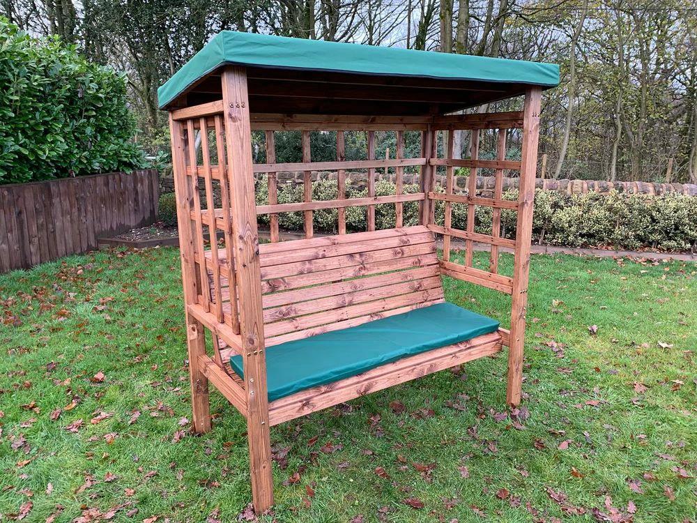 Charles Taylor Trading Bramham Three Seat Garden Arbour Green - Uncategorized Garden Chairs