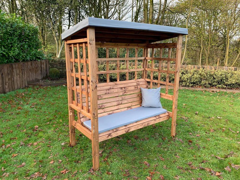 Charles Taylor Trading Bramham Three Seat Garden Arbour Green - Uncategorized Garden Chairs