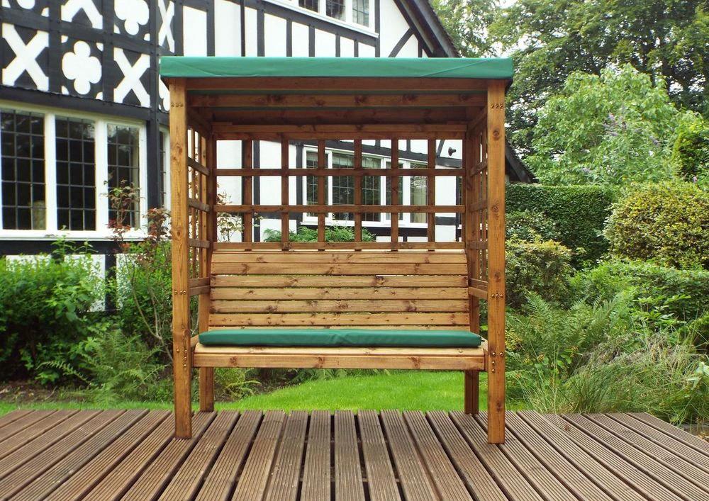 Charles Taylor Trading Bramham Three Seat Garden Arbour Green - Uncategorized Garden Chairs