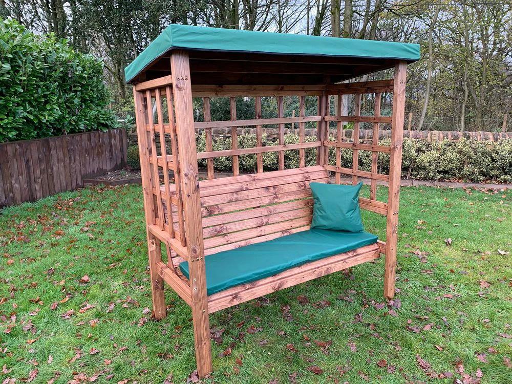Charles Taylor Trading Bramham Three Seat Garden Arbour Green - Uncategorized Garden Chairs