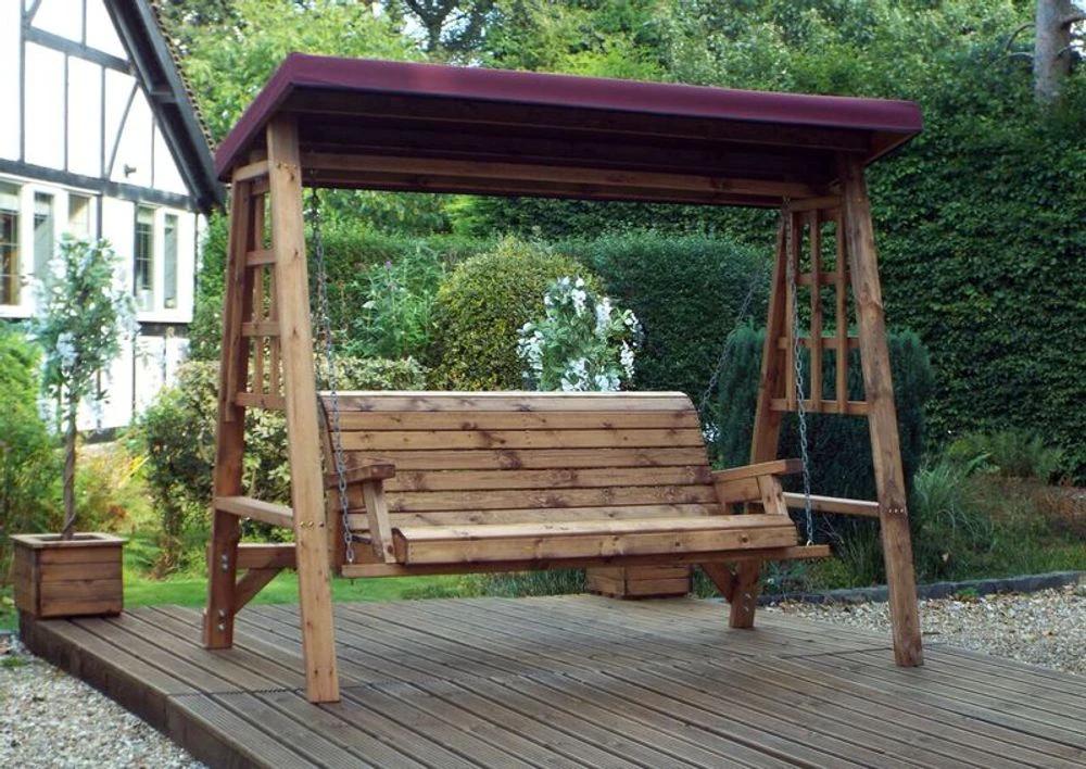 Charles Taylor Trading Dorset Three Seat Garden Swing Green - Uncategorized Garden Chairs
