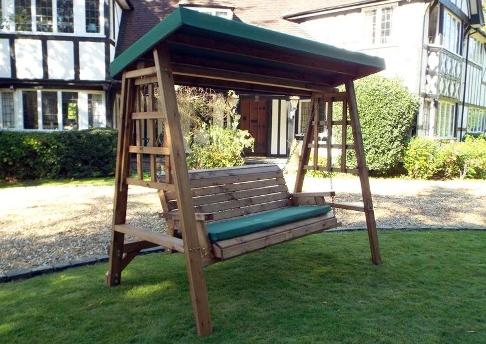 Charles Taylor Trading Dorset Three Seat Garden Swing Green - Uncategorized Garden Chairs