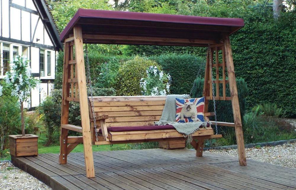 Charles Taylor Trading Dorset Three Seat Garden Swing Green - Uncategorized Garden Chairs