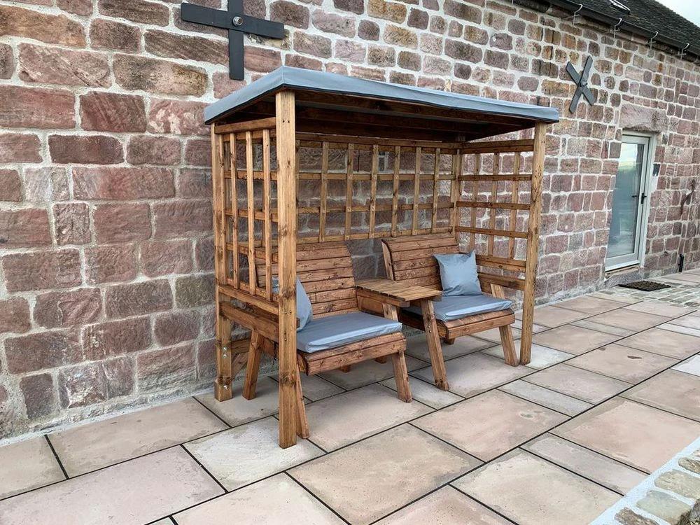 Charles Taylor Trading Grand Henley Twin Seat Arbour Green - Uncategorized Garden Chairs