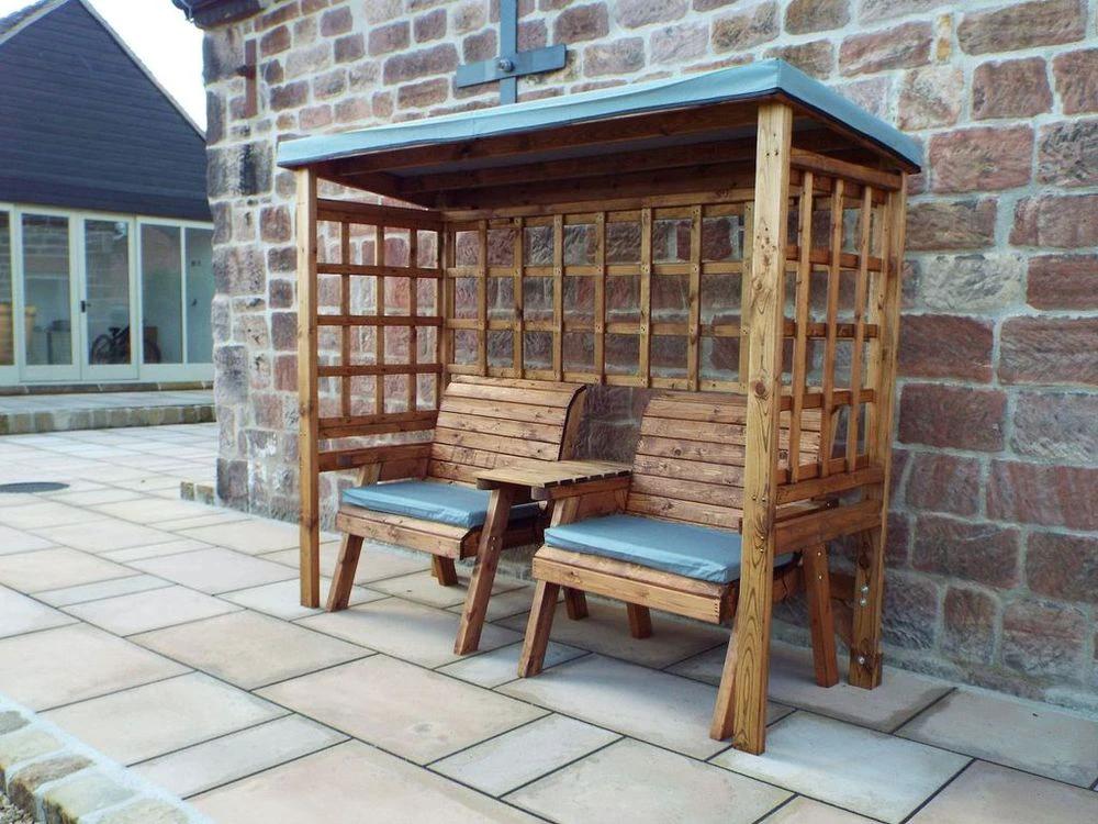 Charles Taylor Trading Grand Henley Twin Seat Arbour Green - Uncategorized Garden Chairs