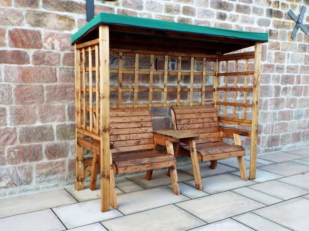 Charles Taylor Trading Grand Henley Twin Seat Arbour Green - Uncategorized Garden Chairs