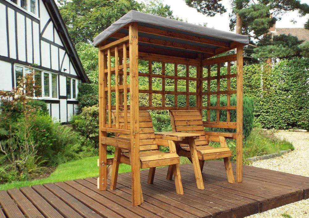 Henley Twin Seat Garden Arbour Green by Charles Taylor Trading