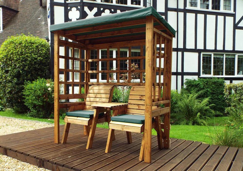 Henley Twin Seat Garden Arbour Green by Charles Taylor Trading