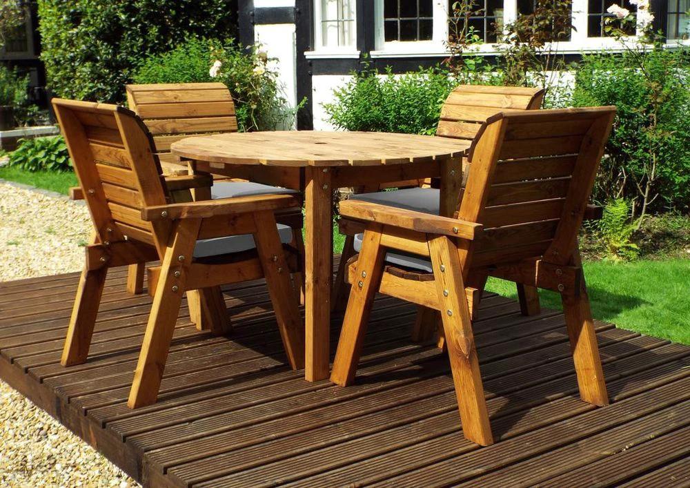 Charles Taylor Trading Four Seater Round Table Garden Set - Uncategorized Garden Set