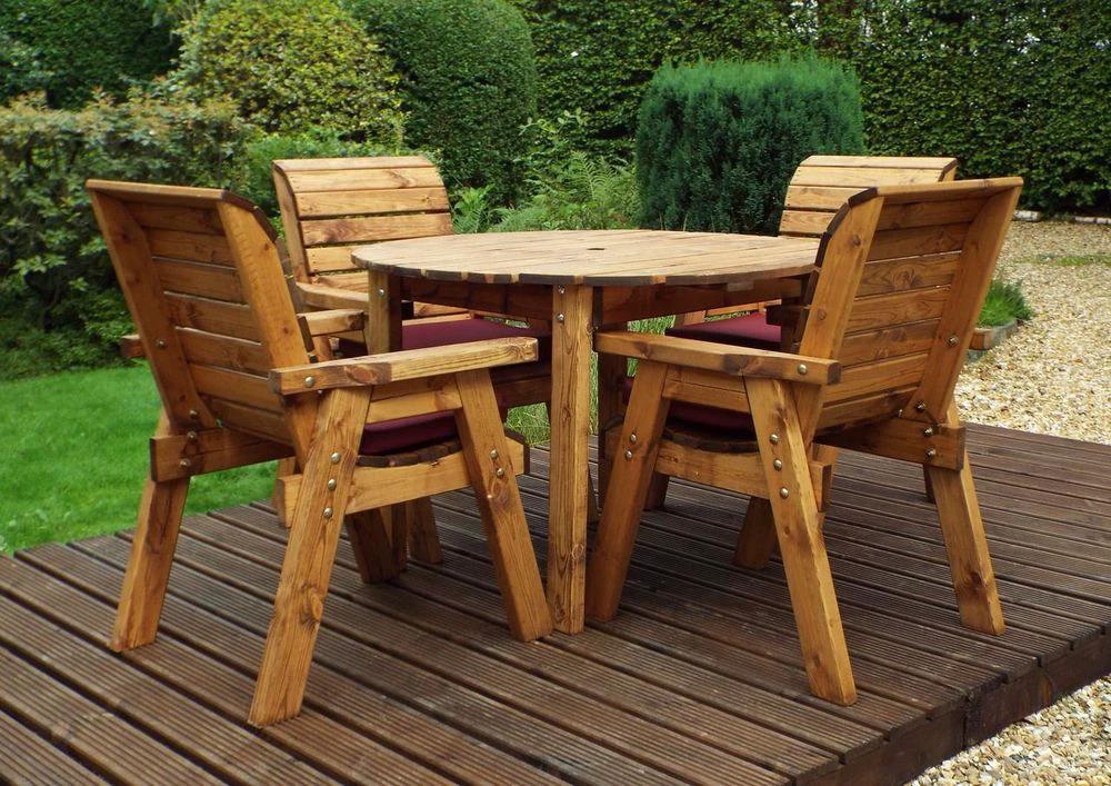 Four Seater Round Table Garden Set by Charles Taylor Trading