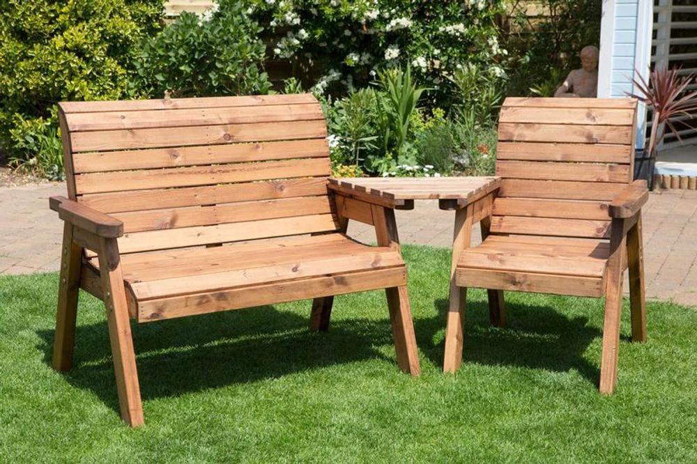 Three Seat Companion Garden Set Angled by Charles Taylor Trading