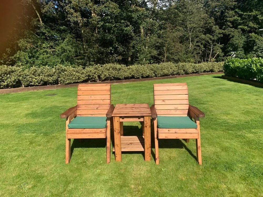 Deluxe Garden Companion Set x2 Armchairs & Coffee Table by Charles Taylor Trading